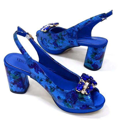 Venus Chan Italian Design Shoes and Bags Matching Set 2024 Women High Heel Party Purple Color Nigeria Wedding Bigger Size Shoes