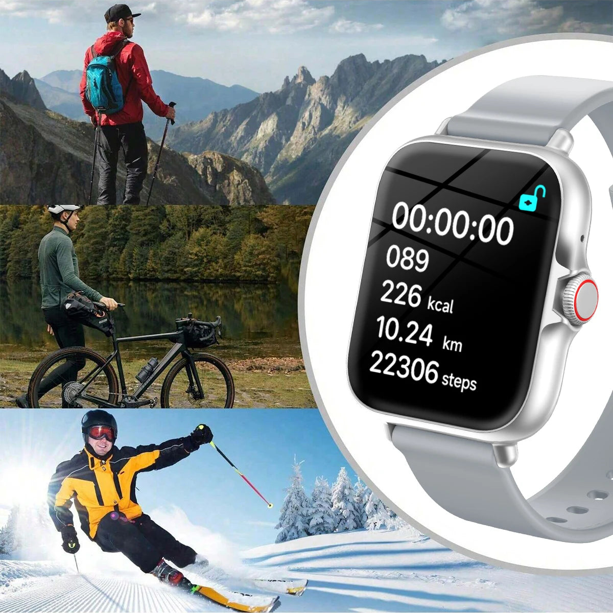 New Smart Watch 1.83'' Waterproof Message Answer Call Sports Pedometer Sleep Monitoring Information Alerts For IOS&Android