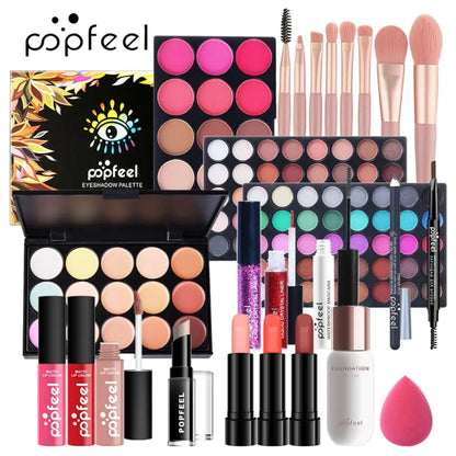 POPFEEL All-in-One Makeup Kit, 3 Set Options, Full Face Cosmetics Set, Beginner-Friendly, Gift For Women