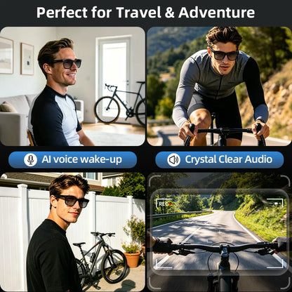 13MP HD Camera Smart Glasses AI Translation Anti-shake Photography Video Recording WIFI Transmission Bluetooth Sports Sunglasses