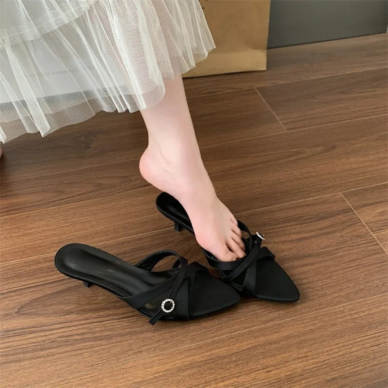 Sexy High Heels Slippers Pointed Toe Heels Shoes for Woman Sandals Luxury Dress Slides Elegant Pumps Party Mujer Flip Flops