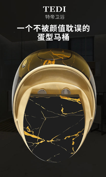 YNew wood grain toilet stone grain toilet ceramic creative personality color egg toilet water saving large diameter ceramic