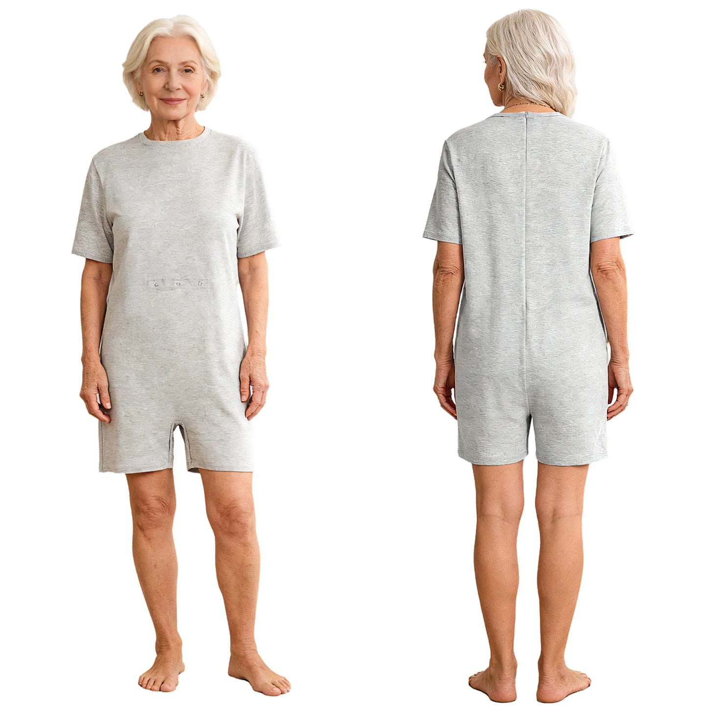 Men Women Special Needs Adaptive Clothing Elderly Alzheimer ASD Anti-Strip Jumpsuit Back Zipper Bodysuit Daily Wear Homewear