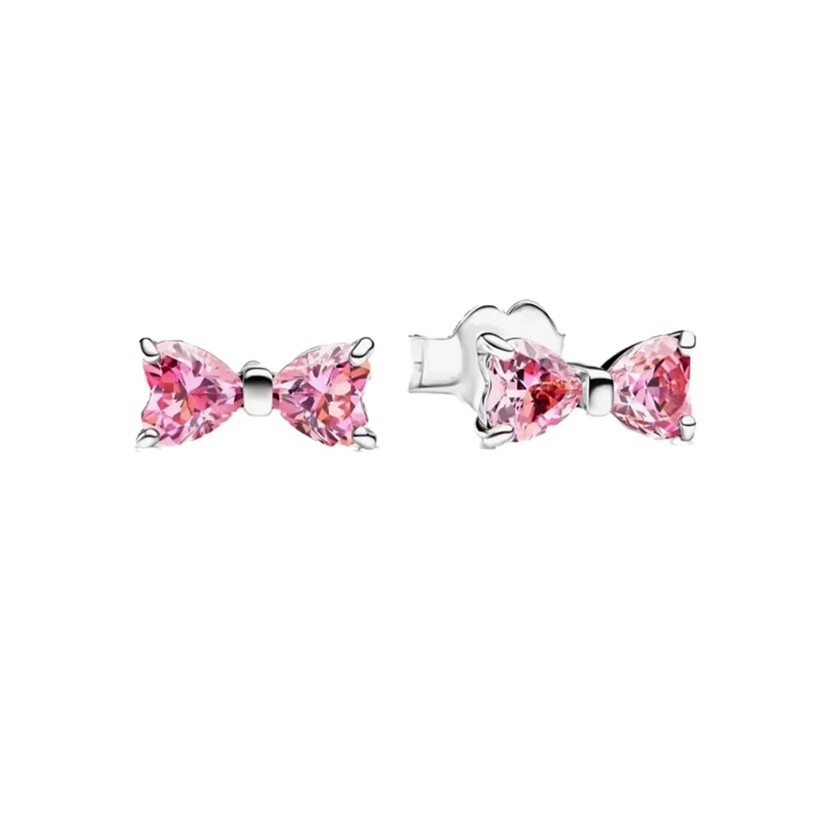 Original 925 Sterling Silver Luxury Bow Flower Shaped Clover Rose Pendant Earrings Elegant Mature Women Delicate Jewelry Gift