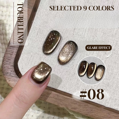 MIANEL 12ML Hit Product Gold Amber Cat Eye Gel Nail Polish 2026 New Blue Glass Beads Cat Eye Gel Nail Green Nails 1-21pcs