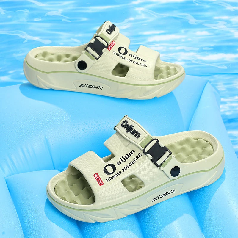 Unisex Slippers Summer Men Sandals Fashion Women Garden Shoes Orginal Beach EVA Slides Soft Thick Shoes Outdoor Non Slip Home