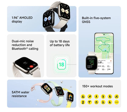 Xiaomi Redmi Watch 5 Lite Global Version 1.96'' AMOLED 18-Day Battery life Built-in GNSS Bluetooth® Call 150+ Modes Smart Watch