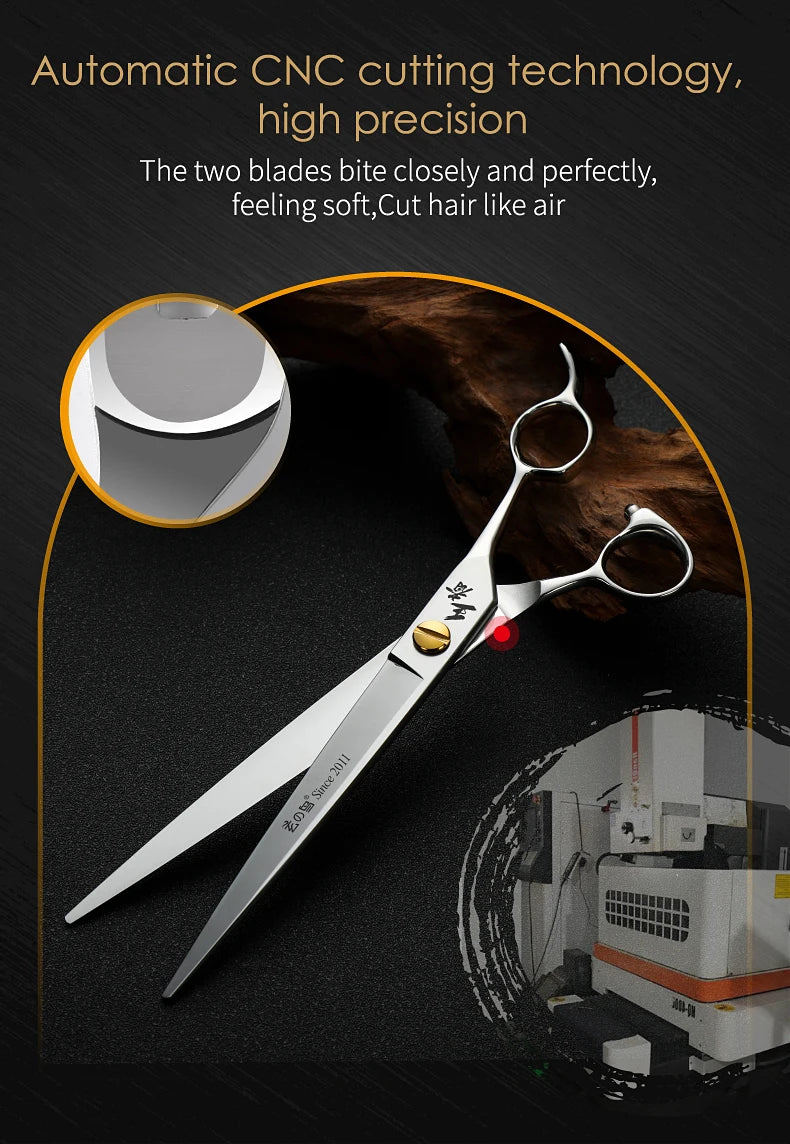 Fenice King Series VG10 Steel 7/7.5/8 Inch Professional Pet Dogs Grooming Scissors Straight Curved Thinnier Chunker Shears Tools