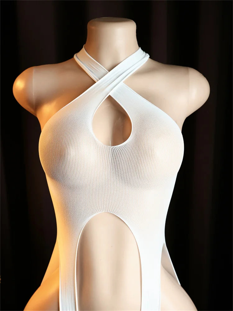 Sexy Lingerie Bdsm Body Stockings Crotchless Sex Tights Sheer Open Women Underwear Erotic Costume Teddy Babydoll Bodysuit
