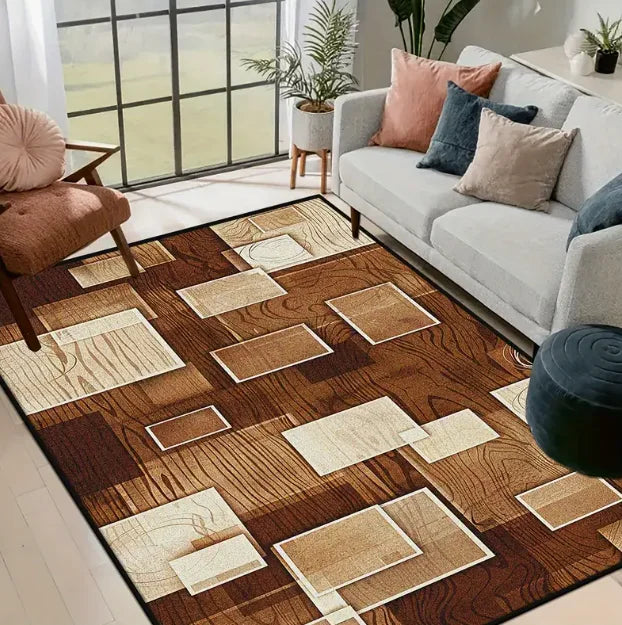 Black Geometric Large Carpet Light Luxury European and Carpet Home Sofa Tea Table Mat Indoor Outdoor Carpet Floor Mat Decoration