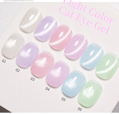 AWStorG 7.5ml Light Color Cat Eye Gel Nail Polish Pink Semi Permanent Glitter Magnetic Gel Soak Off UV LED Varnish Nail Art
