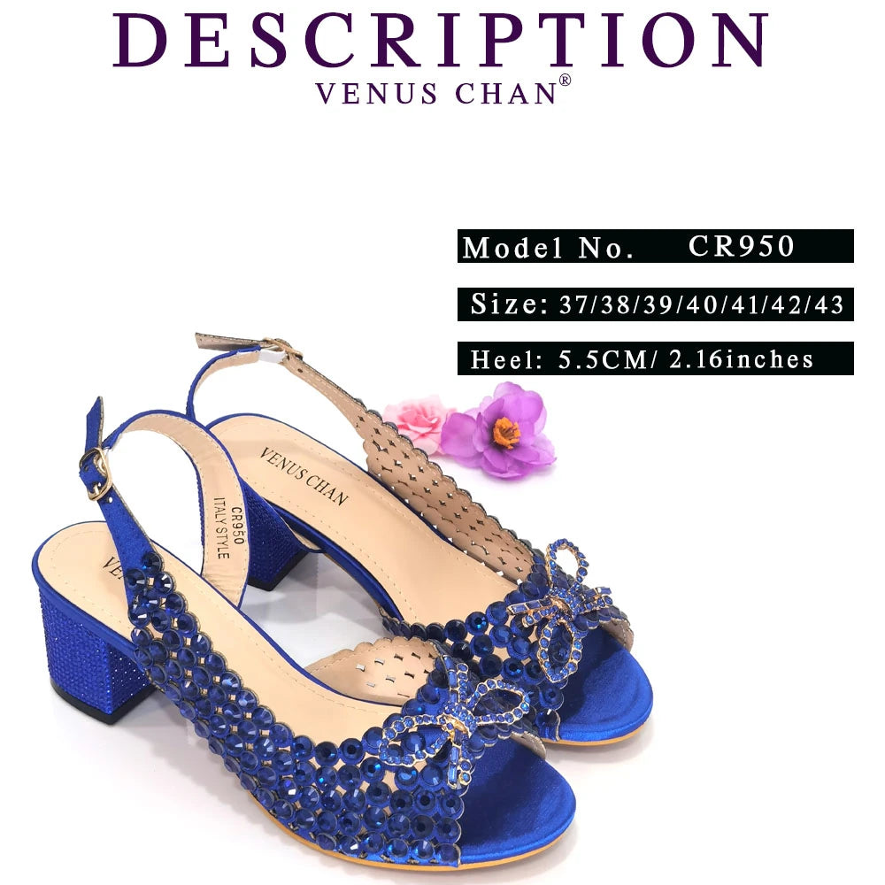 2024 New Italian Design Full Drill Elegant Wine Evening High Heels Wedding Party Shoes Matching Clutch Handbag