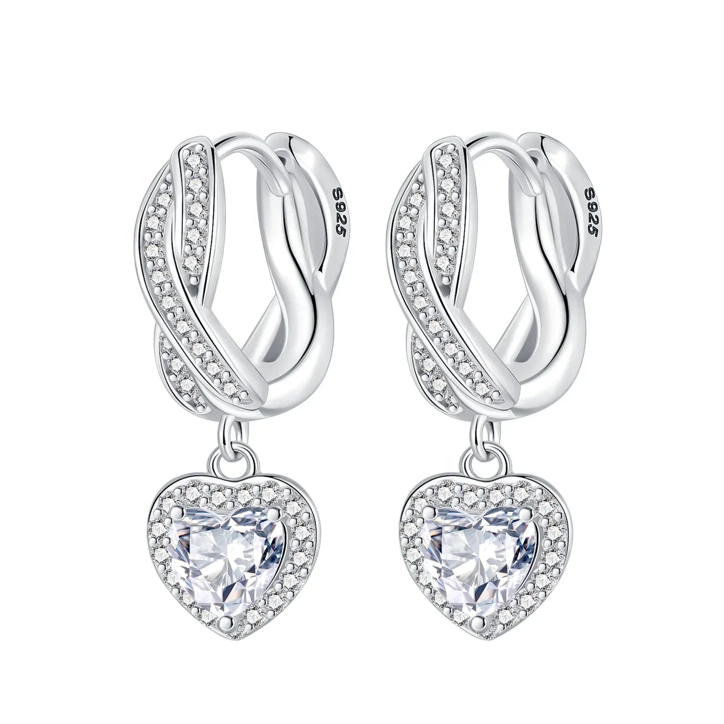 Original 925 Sterling Silver Luxury Bow Flower Shaped Clover Rose Pendant Earrings Elegant Mature Women Delicate Jewelry Gift