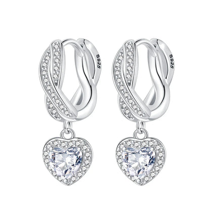 Original 925 Sterling Silver Luxury Bow Flower Shaped Clover Rose Pendant Earrings Elegant Mature Women Delicate Jewelry Gift