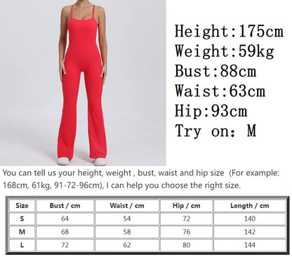 Sports Overalls for Women Sportswear Flared Jumpsuit Woman Padding Jumpsuits Gym Combinaison Femme Coffee Gray Navy Blue Red