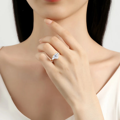 Heart Cut 9MM Full Moissanite Rings 100% 14K Gold D VVS1 Diamond Ring for Women Anniversary Wedding Fine Jewelry Gifts