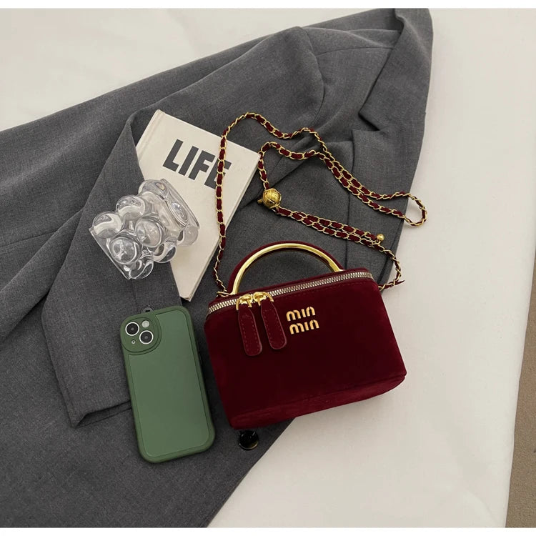 New Frosted Handbags Women's Square Bags Mini Lipstick Cosmetics Packs Ladies Handbags and Purse Niche Shoulder Crossbody Bags
