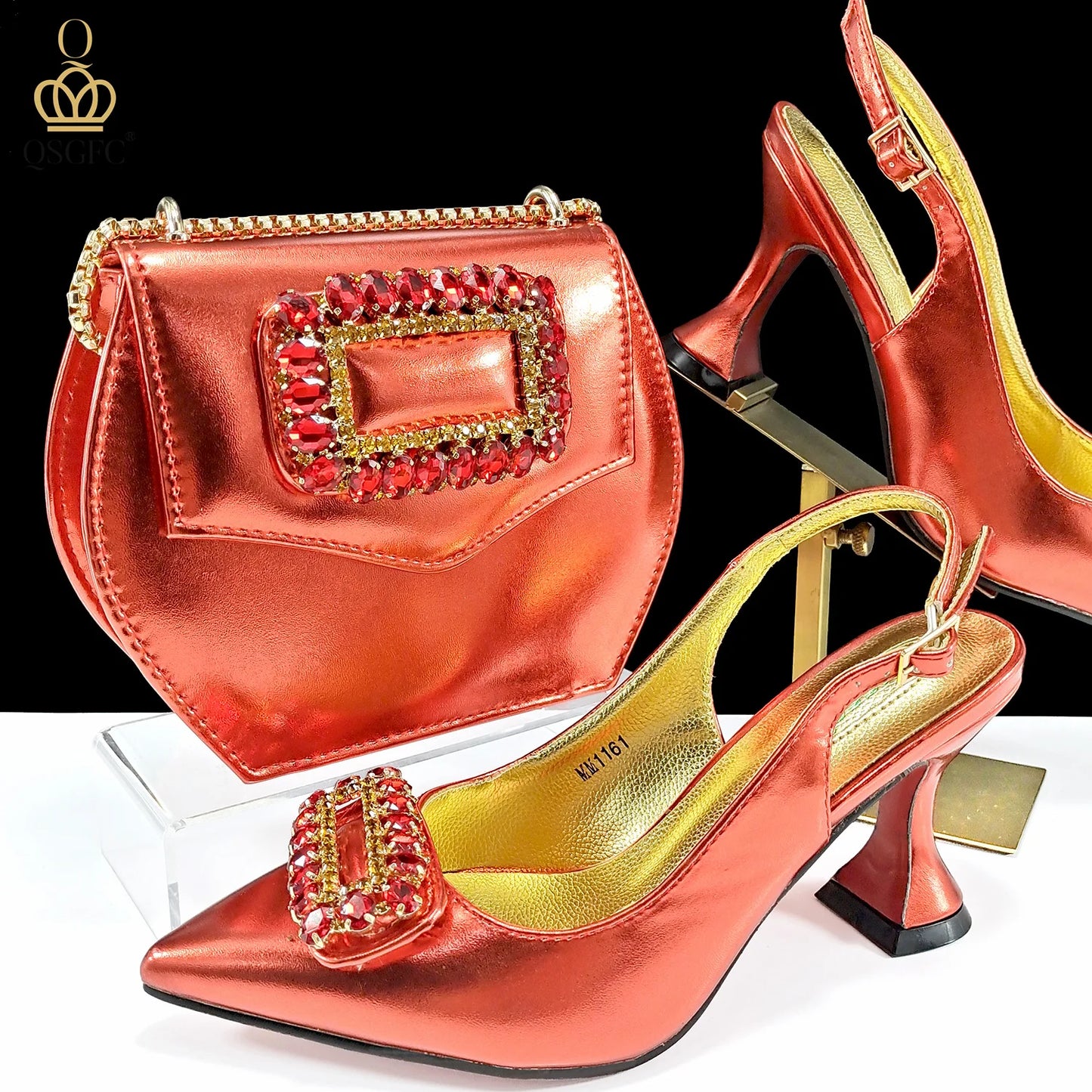 QUEENA YAN INS-Inspired Elegant Women’s High Heels and Bag African Wedding Party Shoes and Bag–Fashionistas Exclusive Products