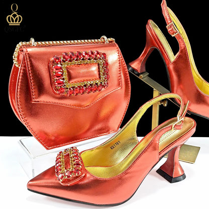 QUEENA YAN INS-Inspired Elegant Women’s High Heels and Bag African Wedding Party Shoes and Bag–Fashionistas Exclusive Products