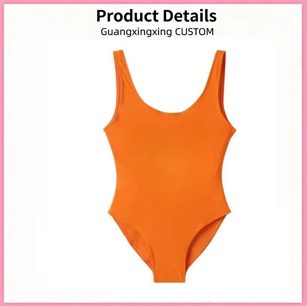 Women's new bikini swimsuit printed photo custom logo one-piece swimsuit.
