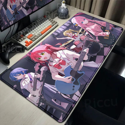 Anime HD Print Mouse Pad Bocchi The Rock Large Gaming Mousepad Rubber Computer Mouse Mat Gamer Locking Edge Accessories Non-slip