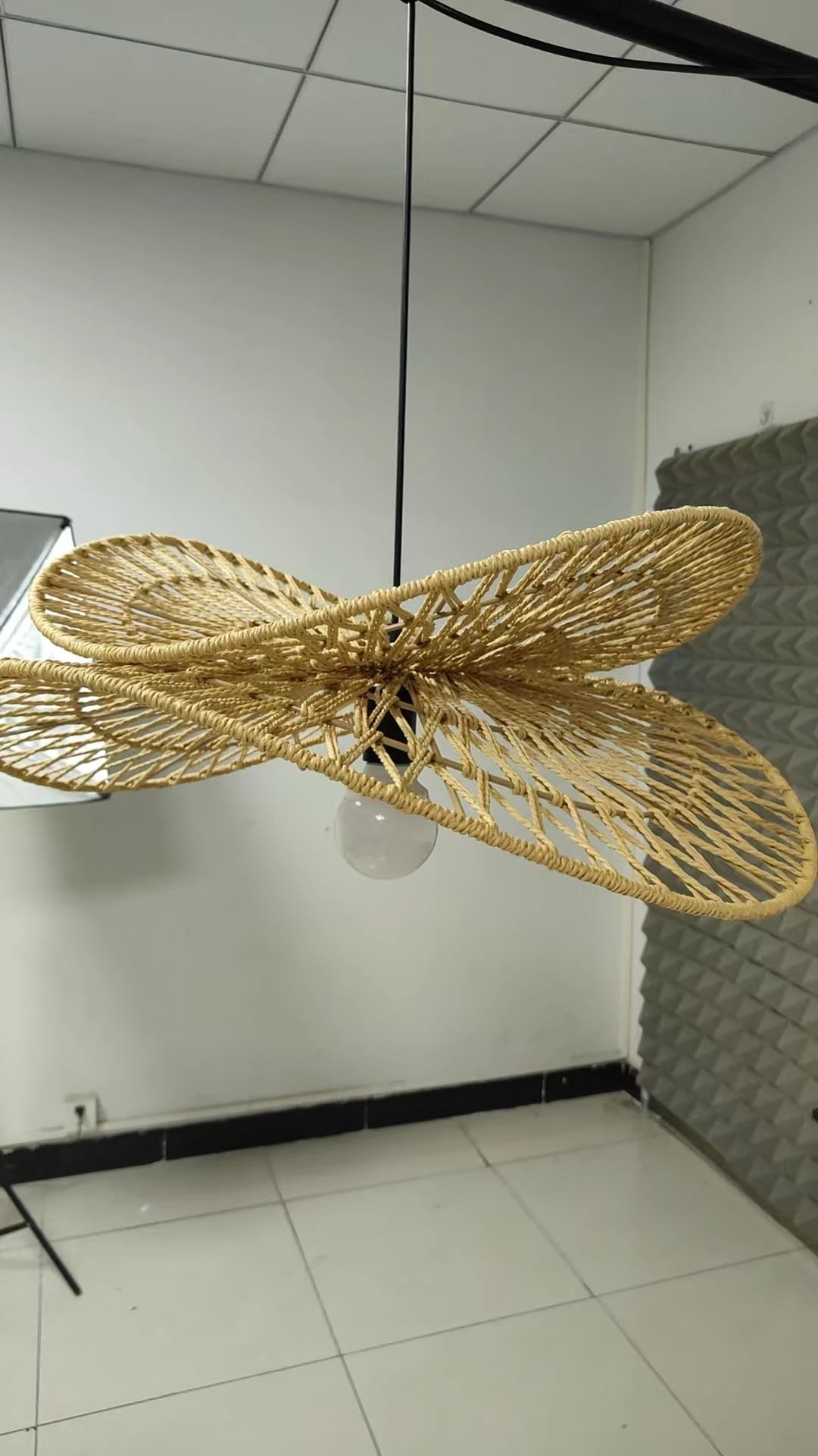 Wabi-Sabi Style Pendant Lights For Bedroom Living Room  Rattan Hand-Woven Lamp Restaurant Home Decor Chandeliers G80 Bulb