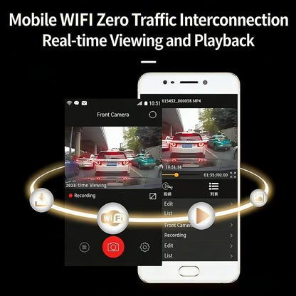 Yanace 1K/2K/4K Dashcam WIFI Car Dvr  Driving Recorder WIFI Connection Parking Monitoring Loop Video HD Night Vision Black Box