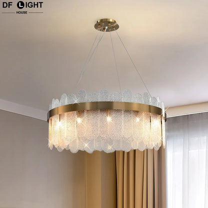 Modern Luxury Lustre Crystal Chandelier Living Room Ceiling Lights Dining Room LED Chandeliers Villa Gold Crystal Pendant Lamp