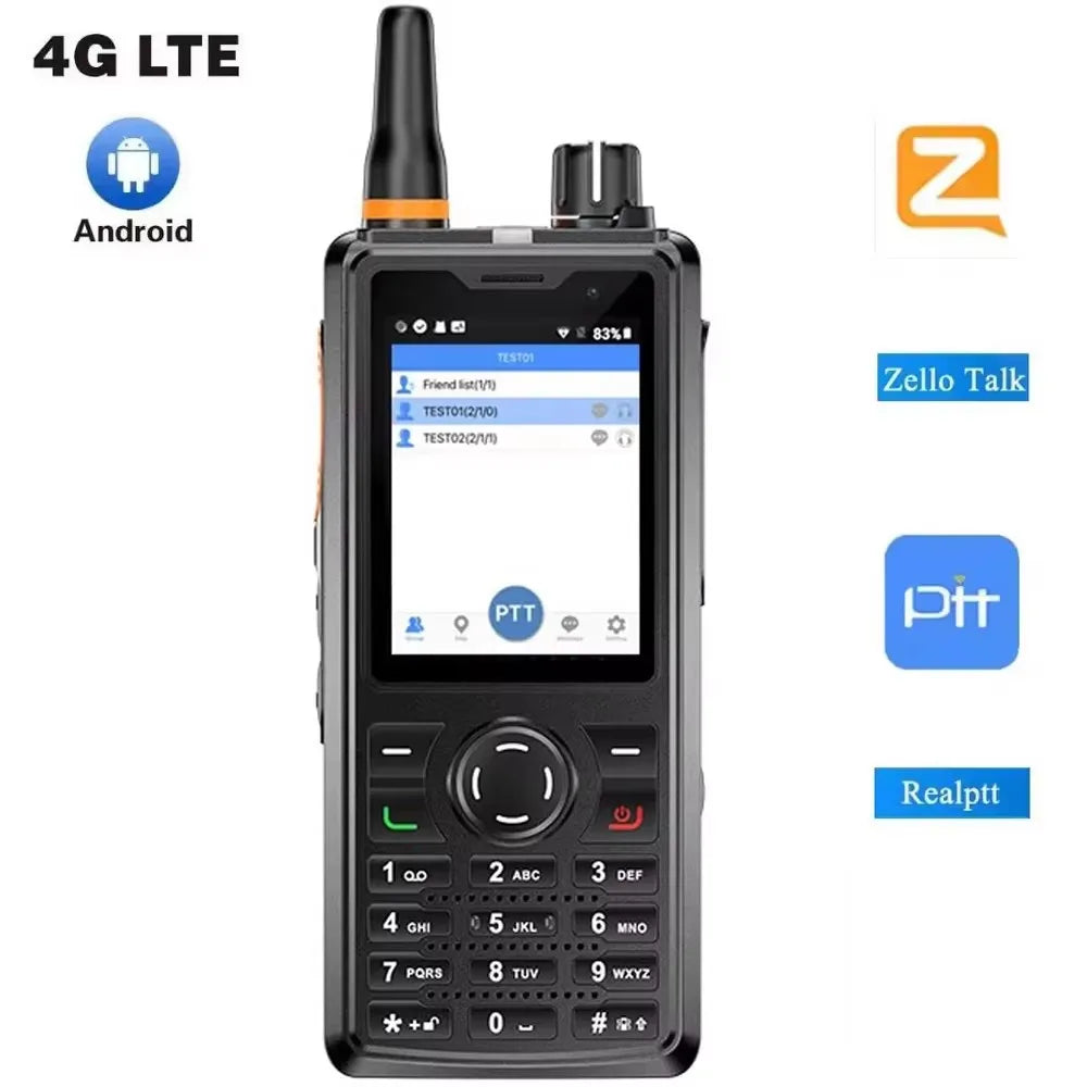 ANYSECU T60 Android 8.1 4G Network Radio With WIFI GPS Work with ZELLO Real-ptt Echolink POCstar F41 POC Walkie Talkie