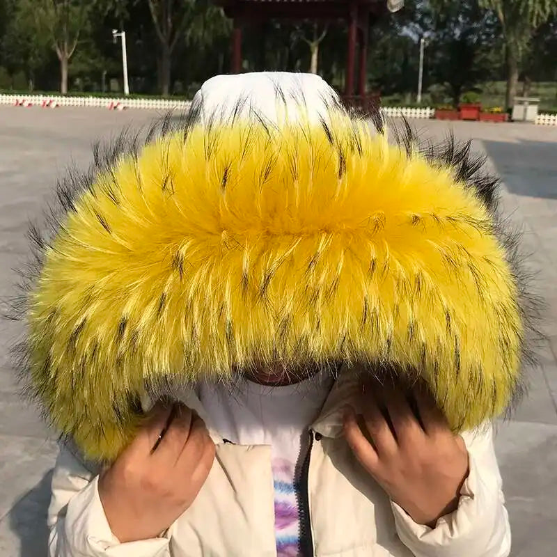 2025 Winter Raccoon Fur Collar Women Men Luxury Natural Fur Hood Trim Decors For Coat Jacket  Genuine Real Fur Shawls Scarves