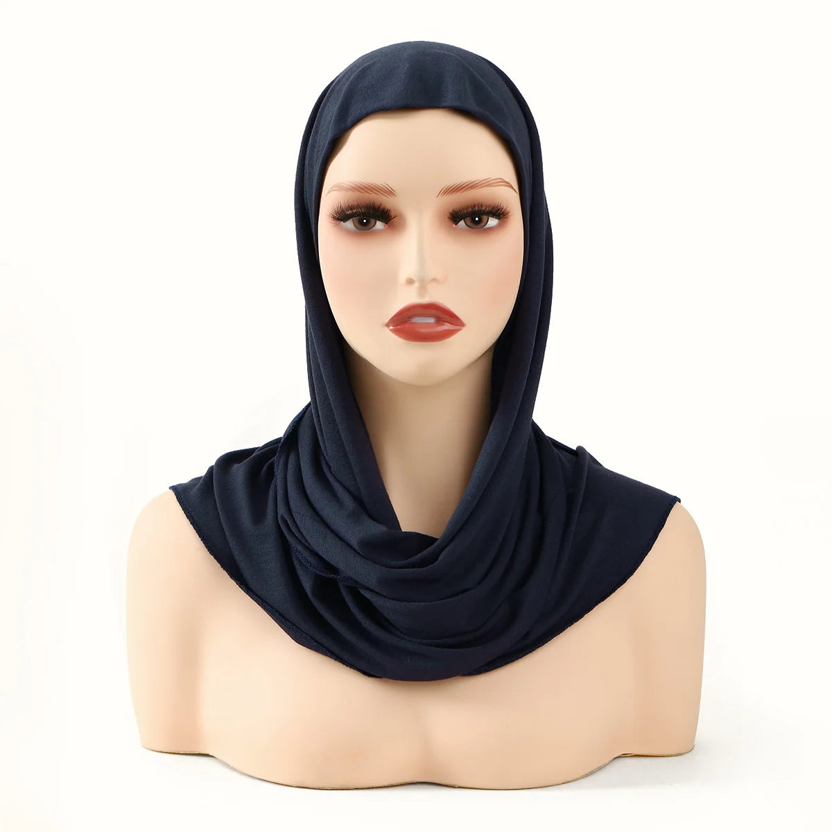 Hot Selling Ins Soft Jersey Instant Hijab Scarf for Women Muslim Solid Color Ready to Wear Hijab  Sport Underscarf Headwraps