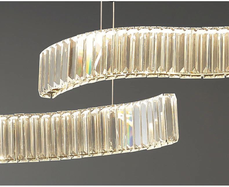 Modern Luxury LED Crystal Pendant Lights Villa Dining Room Kitchen Lighting Lustre Decor Chandeliers Indoor Bar Lights Fixture