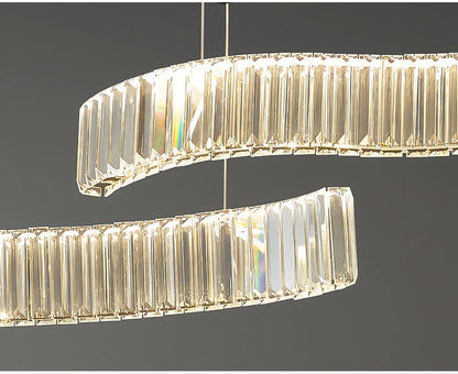 Modern Luxury LED Crystal Pendant Lights Villa Dining Room Kitchen Lighting Lustre Decor Chandeliers Indoor Bar Lights Fixture