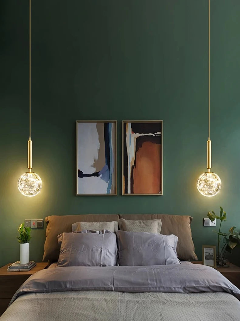 1 PC Modern Home Decor LED Lights Bedroom Lamp Bedside Pendant Light Lamps LED Chandeliers Hanging Light Indoor Lighting