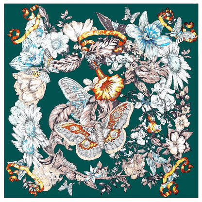 130CM Silk Scarf Women Horse Head Print Stoles Square Scarves Wraps Large Bandana Kerchief Hijabs Female Silk Foulards Sjaal