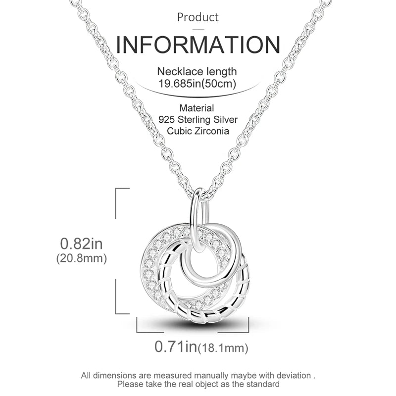 Luxury Necklace 925 Silver Original Sterling Zircon Dragonfly Butterfly Firefly Star Moon Chain Link For Women Wedding Jewelry