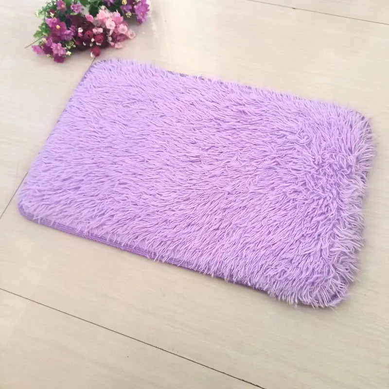 VIKAMA 1PC Silk Wool Rugs Children's Room Living Room Bedroom Tie-Dye Non-Slip Washable Machine Washable Carpet Mats