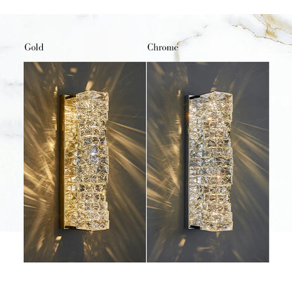 Luxury Crystal Wall Lamp Modern LED Sconce Chrome Gold Mirror Wall Light For Living Room Bedroom Aisle Indoor Decor Vanity Light