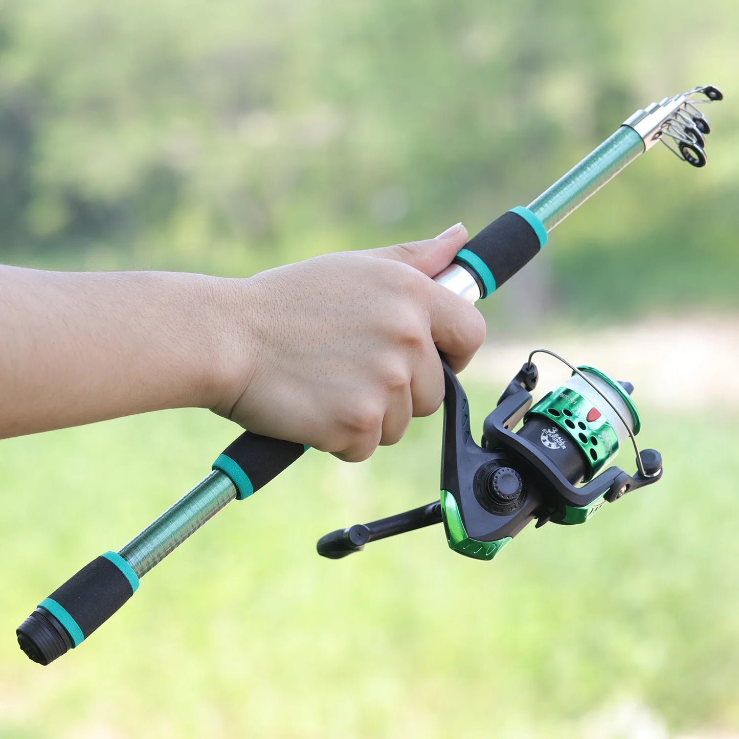 Sougayilang 1.8M Spinning Fishing Rod and Reel Combo 5.2:1 Telescopic Rod with 3BB Fishign Reel Max Drag 5kg Full Fishing Kit
