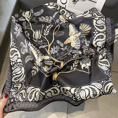 Women's Silk Scarf Bandana Luxury Square Scarf, 70CM Size, Fashion Scarf, Headscarf, Shawl, Headband, Ribbon