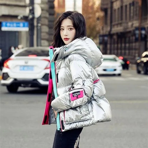 2025 Winter Glossy Waterproof X-long 90% White Duck Down Coat Women Thick Loose Outerwear Warm Down Jacket Hooded Parkas Coats