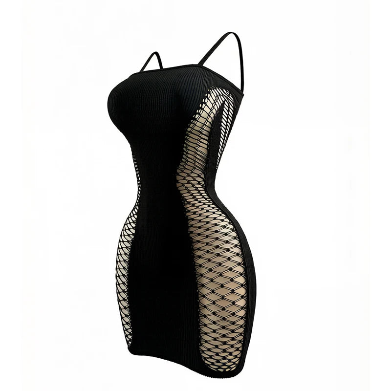 Women Summer Beach Cover Up Hollow Out Beachwear Bodycon Dress Without Underwear Sheer Mesh Fishnet Music festival Swimsuit