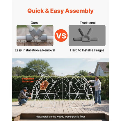 Clear Geodesic Dome Tent 15x9.5ft Waterproof PVC Bubble House for 12-14 Person Greenhouse with Ventilated Window Outdoor