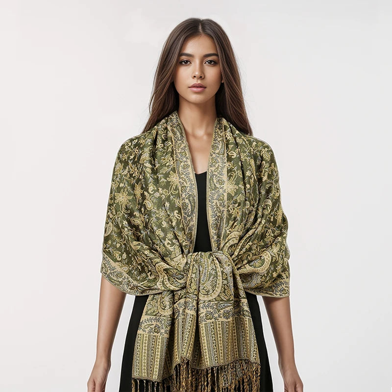 2024 Luxury Brand Cashmere Women Scarf Printed Winter Warm Shawl and Wraps Pashmina Bandana Long Jacquard Paisley Female Foulard