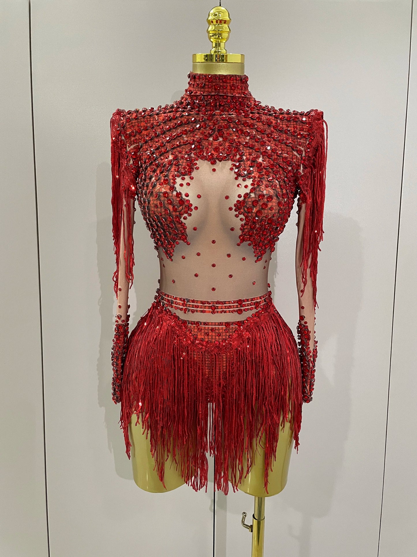 Women Sparkly Rhinestone Sequin Tassel Stretch Bodysuits 2025 New Arrival Birthday Party Nightclub Dj Stage Performance Costume