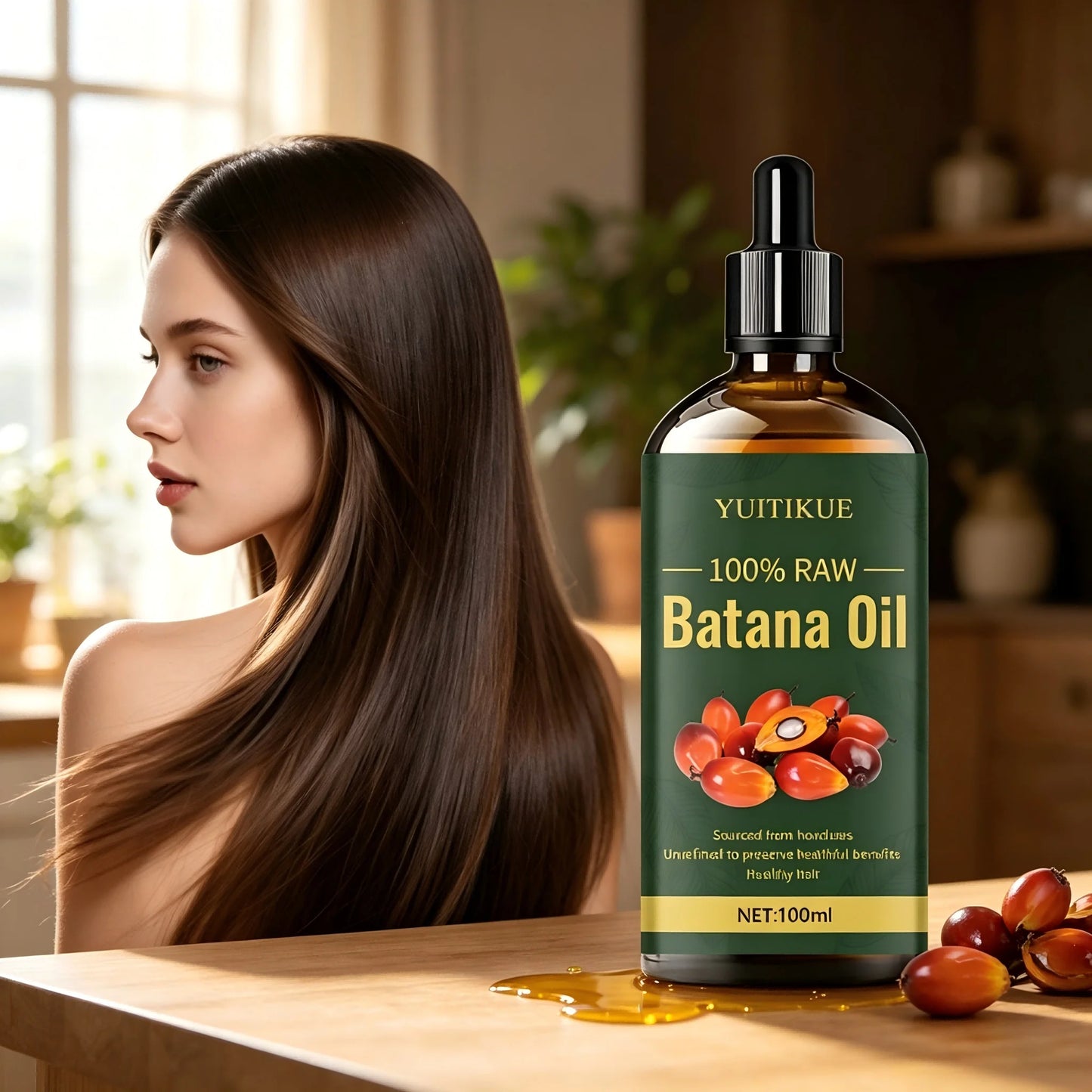 Honduran Raw Batana Hair Oil 100ml Natural Unrefined Formula Hydrate Dry Hair Reduce Breakage Repair Damaged Hair Care Serum