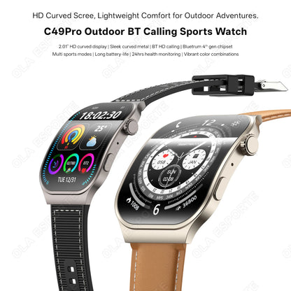 New Curved Screen Women's Smart Watch 2.01'' AMOLED HD Touch Screen Bluetooth5.3 Voice Call Men's Fitness Smart Watch Woman Hw12