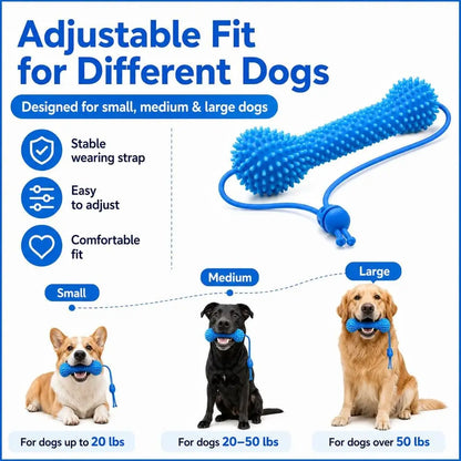 Dual-Action Canine Dental Prop, Dog Dental Chew Toy for Teeth Cleaning Brushing, Reusable Dental Chews for Dogs
