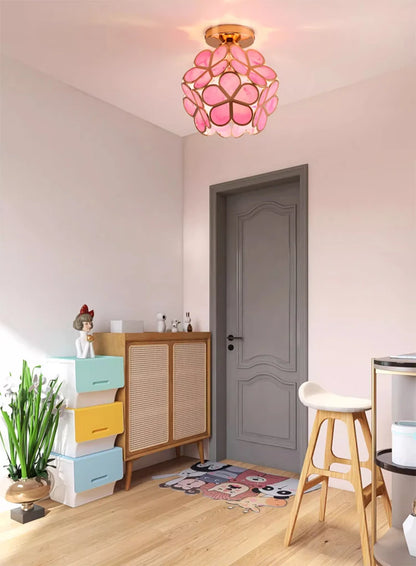 Modern Glass Pendant Lights for Restaurant Cafe Decoration Hanging Lamp Ceiling Chandeliers Nordic Flower Lighting Hotel Decor