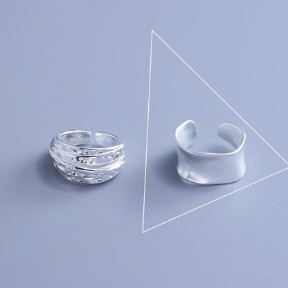 VENTFILLE 925 Sterling Silver Irregular Ring for Women Geometry Versatile Minimalism  Accessories Jewelry Gift Dropshipping
